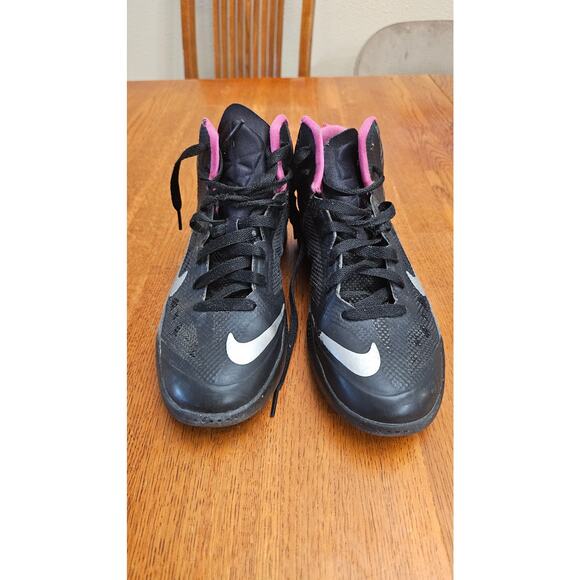 Nike Hyperfuse 2013 SZ 4.5Y Black Metallic Silver Dark Grey Pink 616603-002 GS - Picture 2 of 4